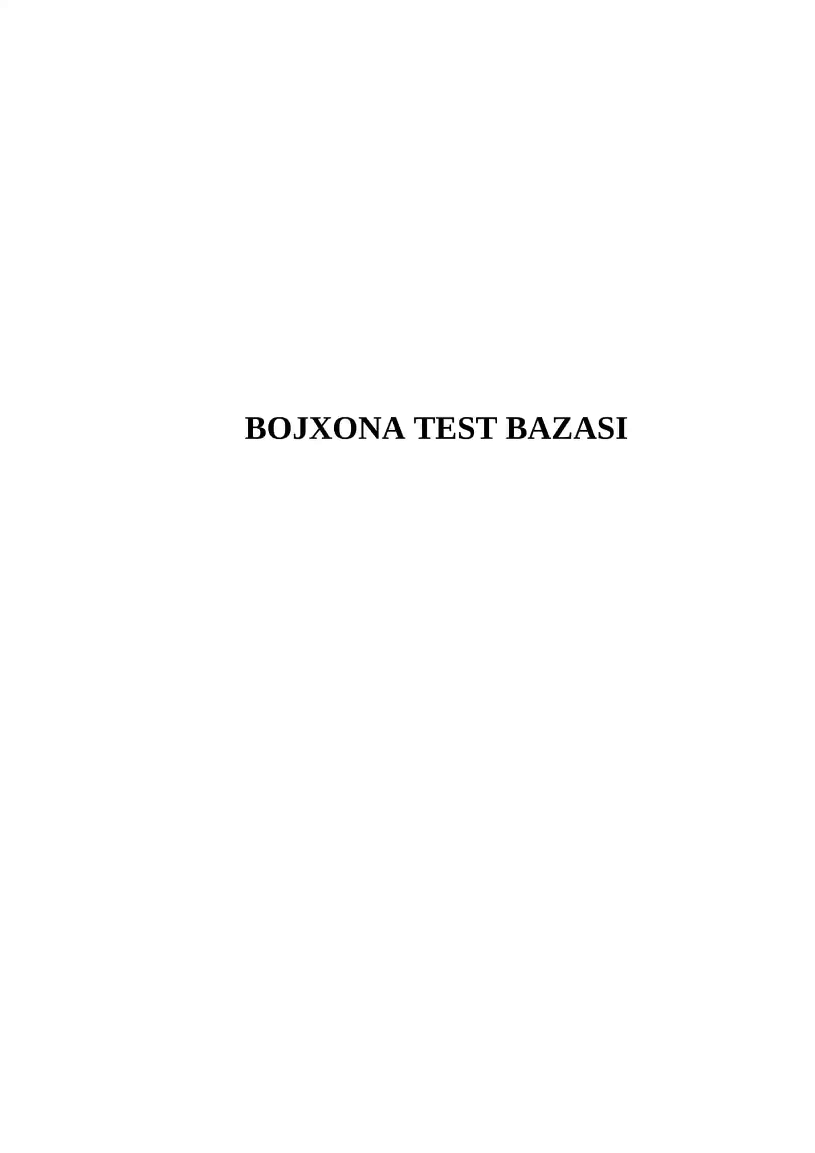 BOJXONA TEST BAZASI 2