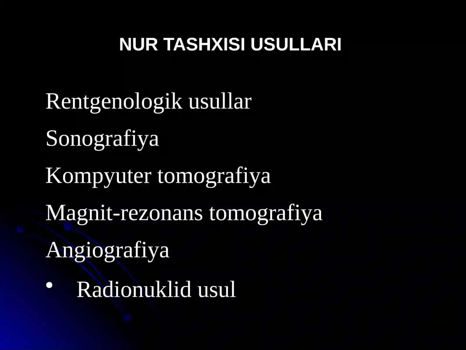 NUR TASHXISI USULLARI 2