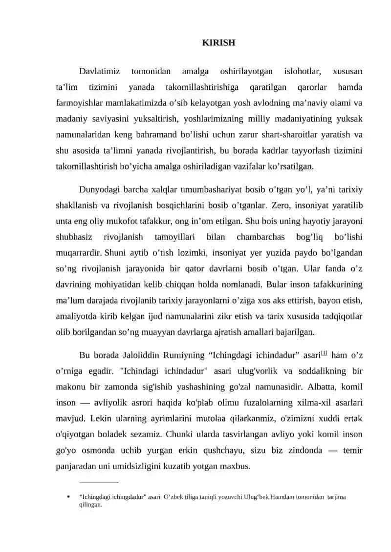 Asarda insoniyatning hatti –harakatlarini umumiy ko’rinishi 2