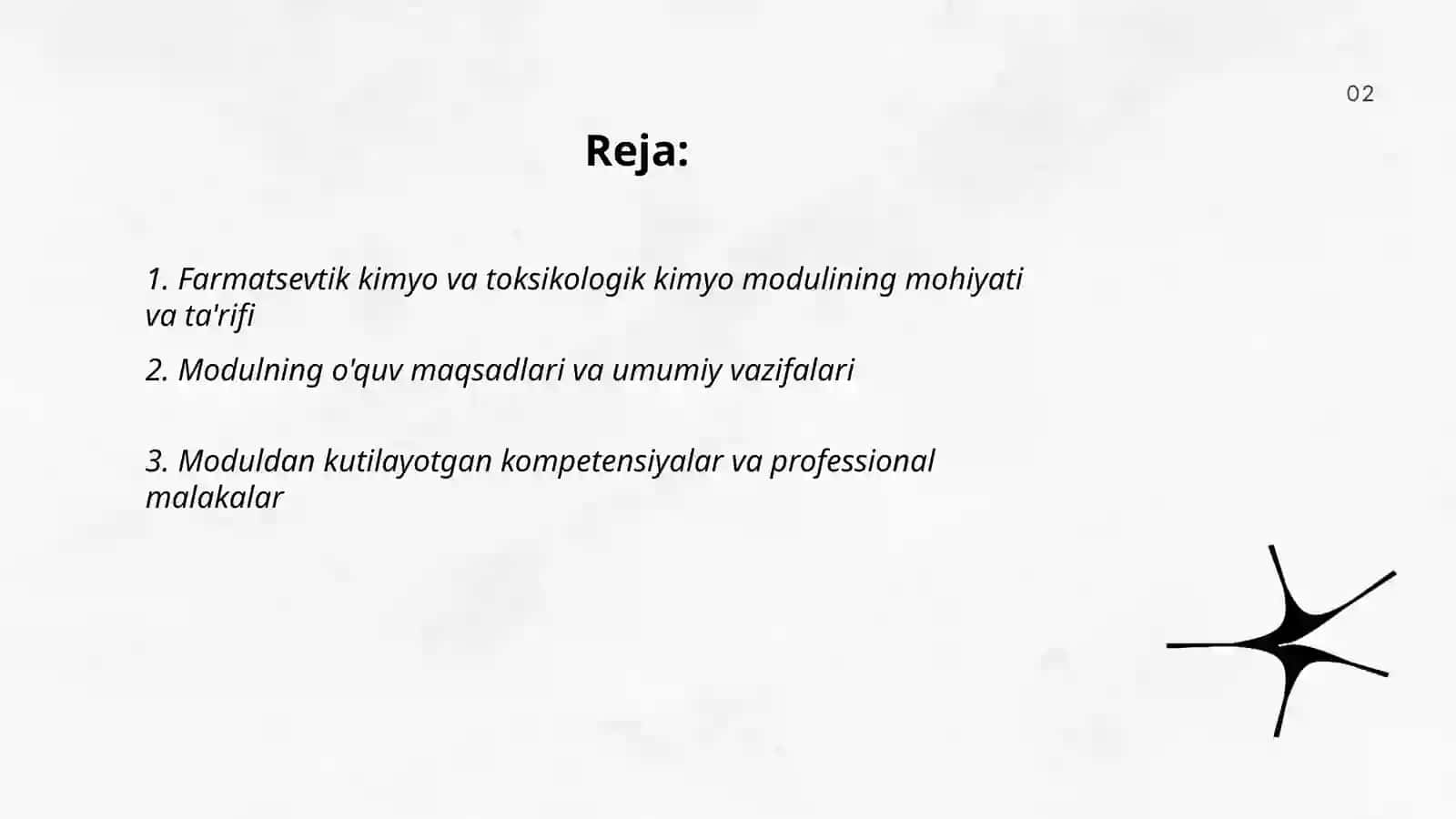 Farmatsevtik kimyo va toksikologik kimyo moduli mohiyati maqsadi va vazifalari 2