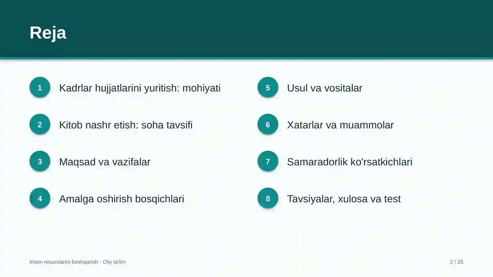 Kitob nashr etishda kadrlar hujjatlarini yuritish 2