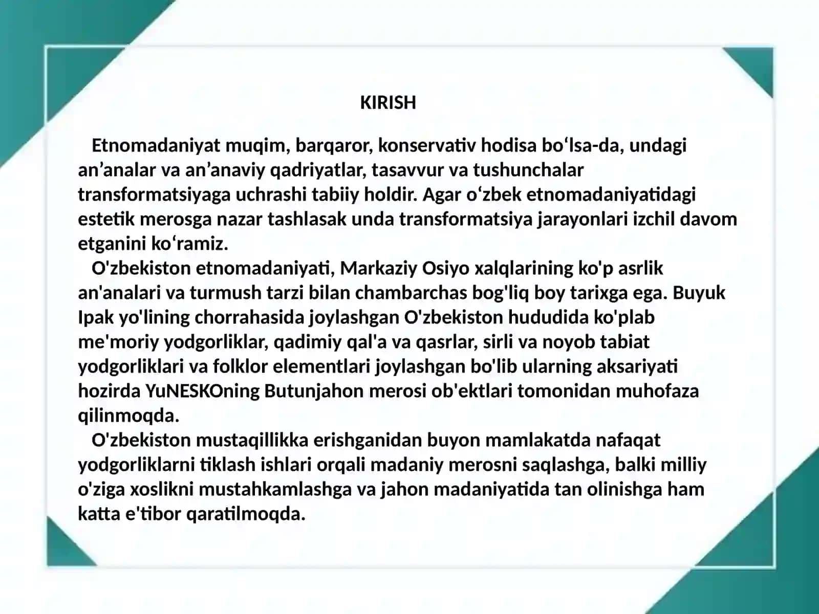 Etnomadaniy meros va undagi transformatsion jarayonlar 2