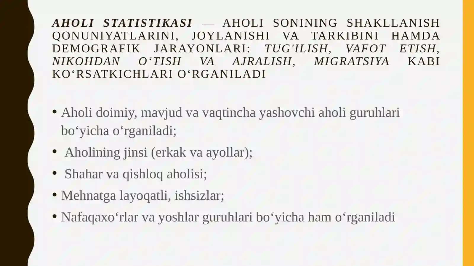 Aholiturmush darajasi statistikasi 2