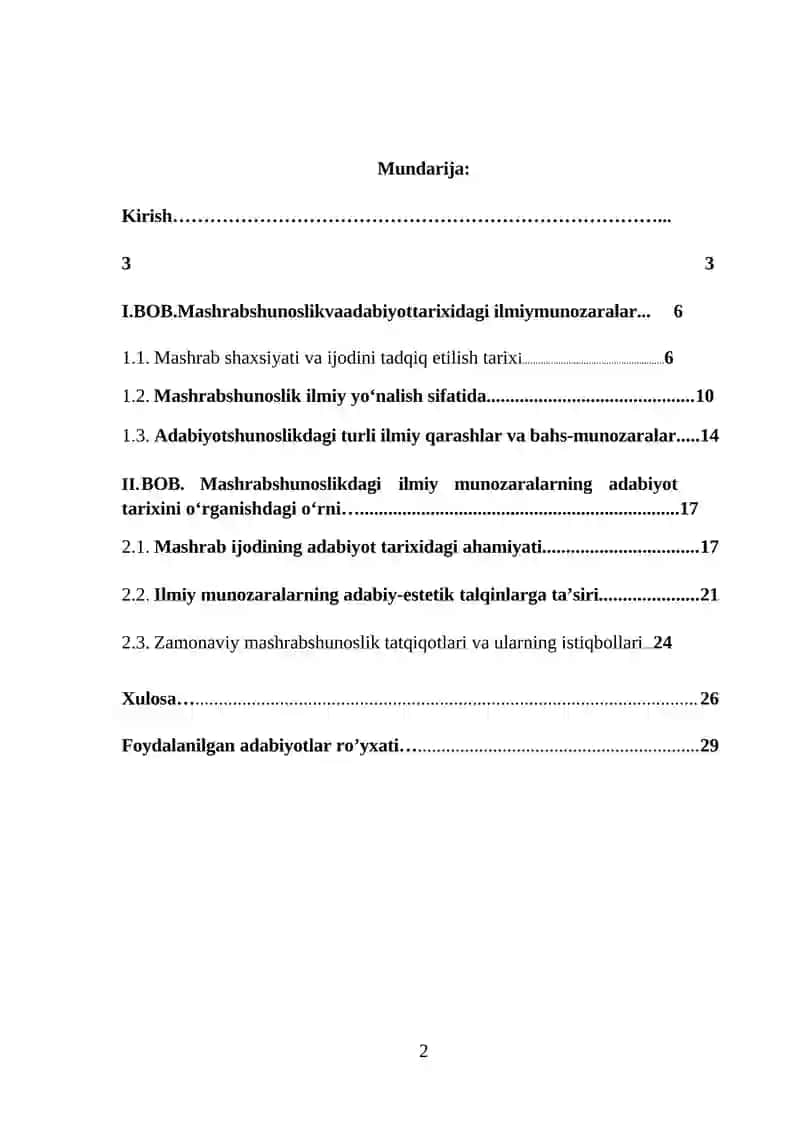 Mashrabshunoslikdagi ilmiy munozaralarning adabiyot tarixini o’rganishdagi o’rni 2