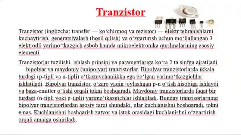 Bipolyartranzistorlar 2