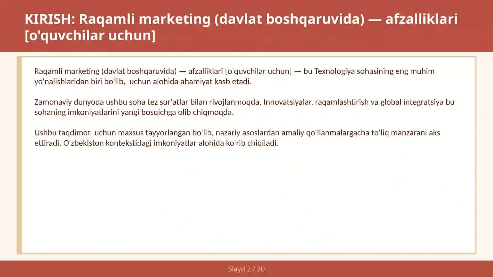 Raqamli marketing (davlat boshqaruvida) — afzalliklari [o'quvchilar uchun] 2