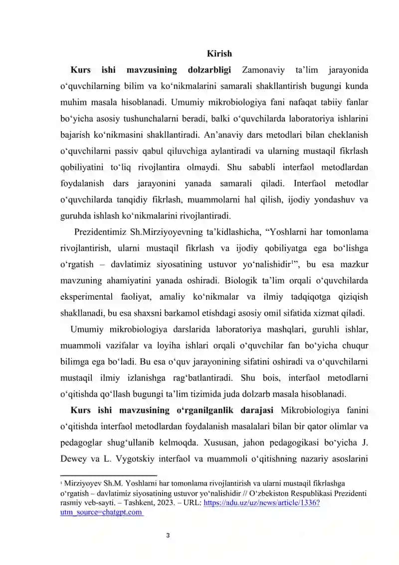 Umumiy mikrobiologiya mavzularini o‘qitishda interfaol metodlardan foydalanish usullari 2