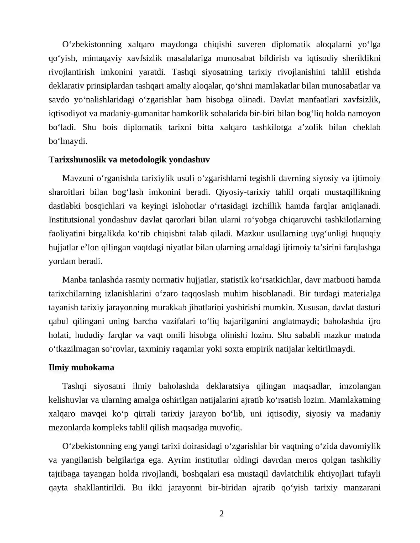 Mustaqillik Yillarda Ozbekiston Tashqi Siyosating Asosiy Yonalishlari 2