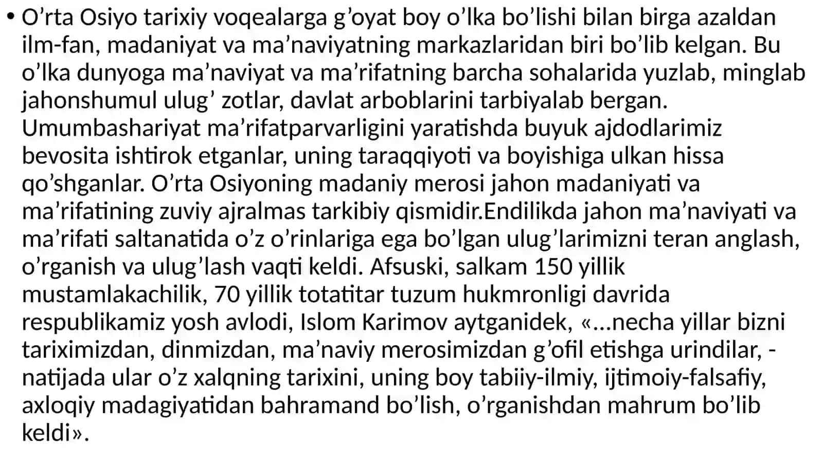O'rta Osiyo allomalari merosi 2