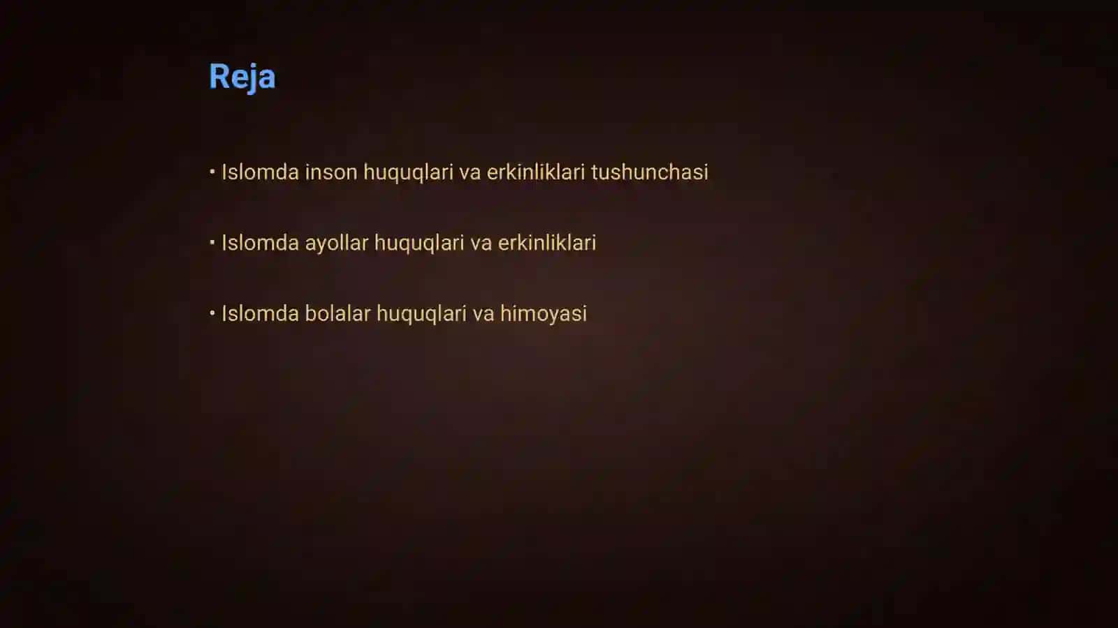 Islomda inson huquq va erkinliklarini ta'lim etish 2