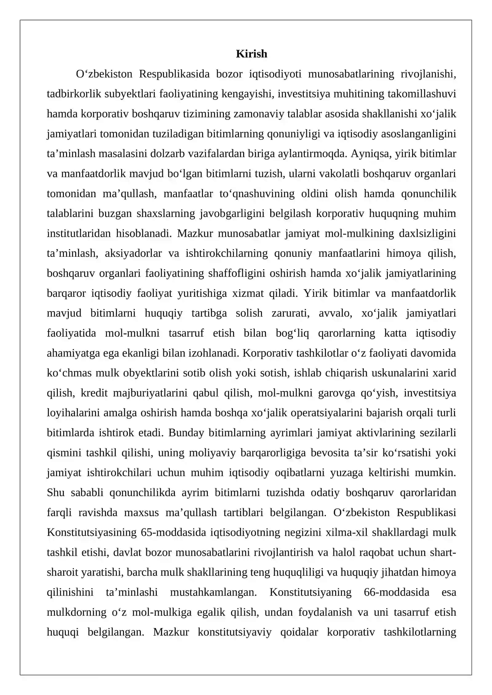 Yirik bitimlar va manfaatdorlik mavjud bitimlar ma’qullash tartibi 2