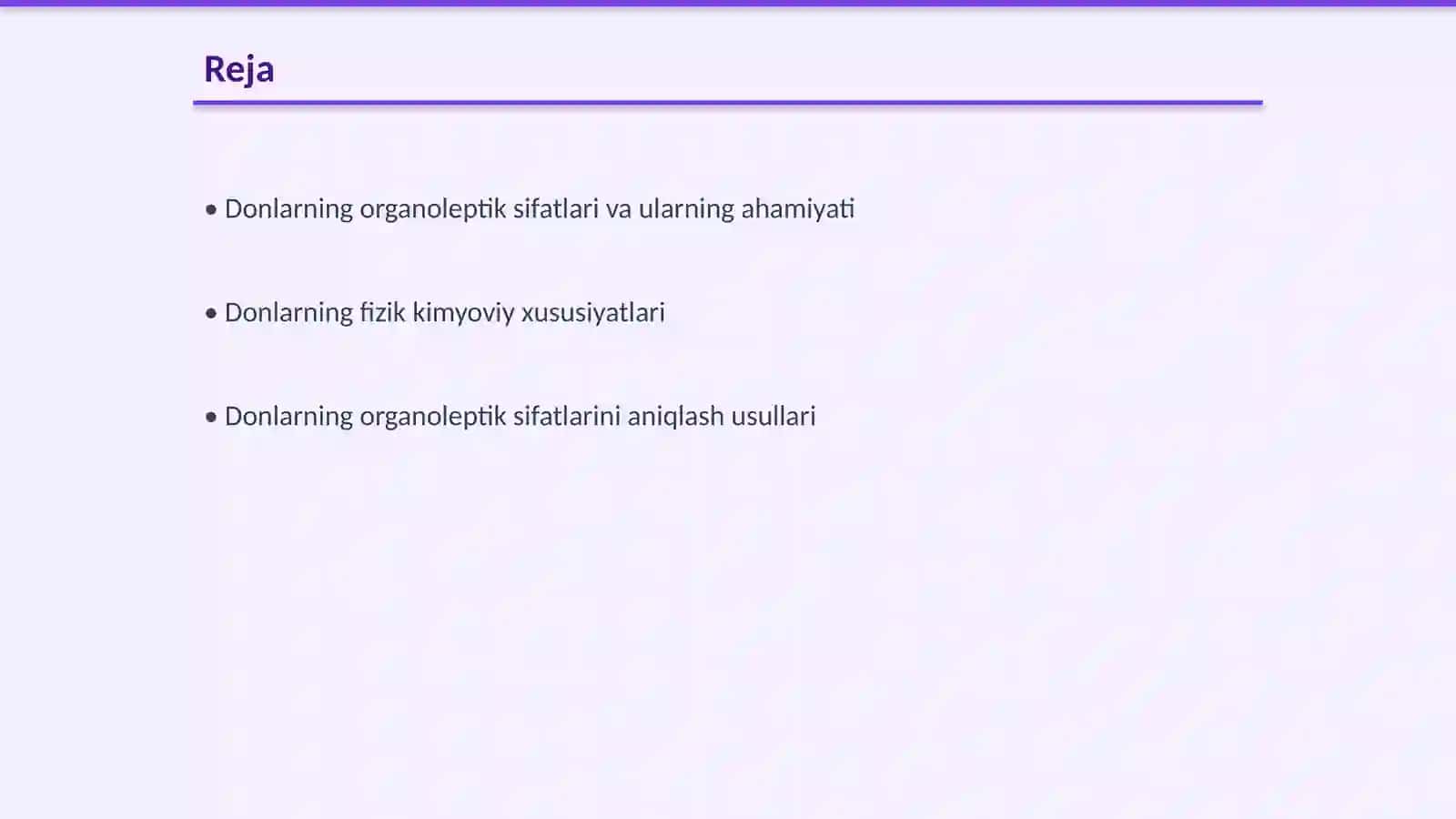 Donlarning organoleptik va fizik kimyoviy sifat koʻrsatkichlari aniqlash 2