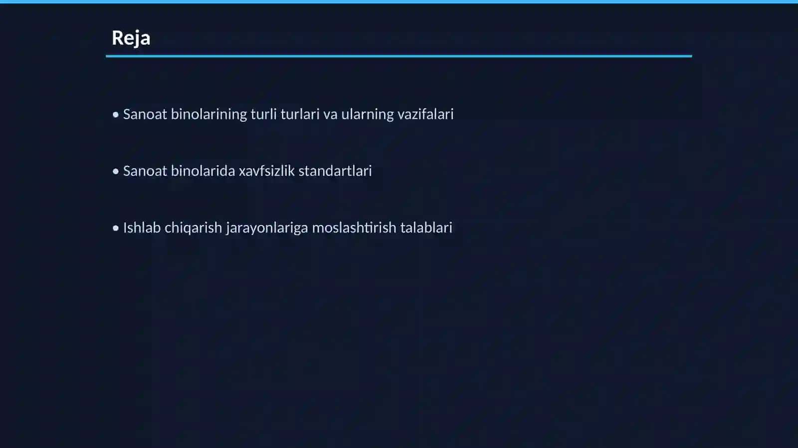 Sanoat binolariga qo’yiladigan asosiy talablar 2