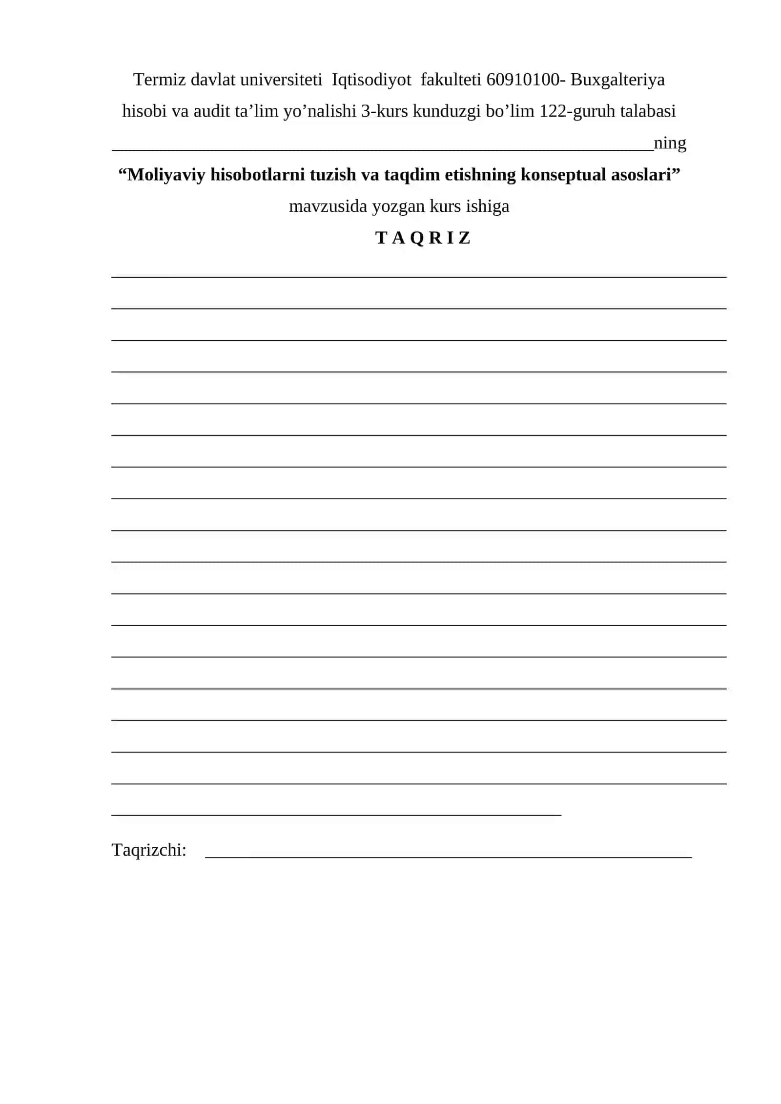Moliyaviy hisobotlarni tuzish va taqdim etishning konseptual asoslari 2