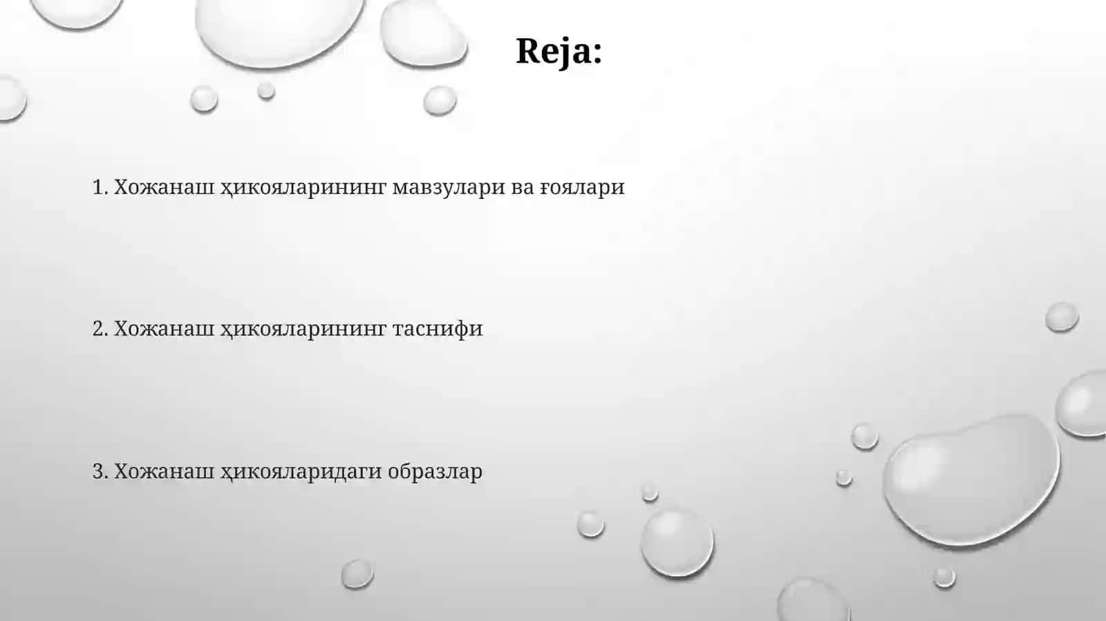 Хожананинг ҳикоялари таҳлили 2