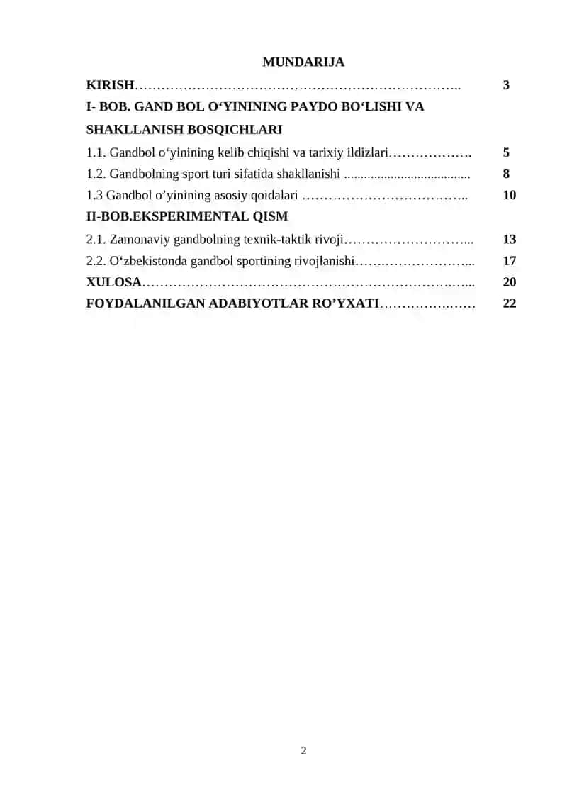 GANDBOLNING RIVOJLANISH BOSQICHLARI 2