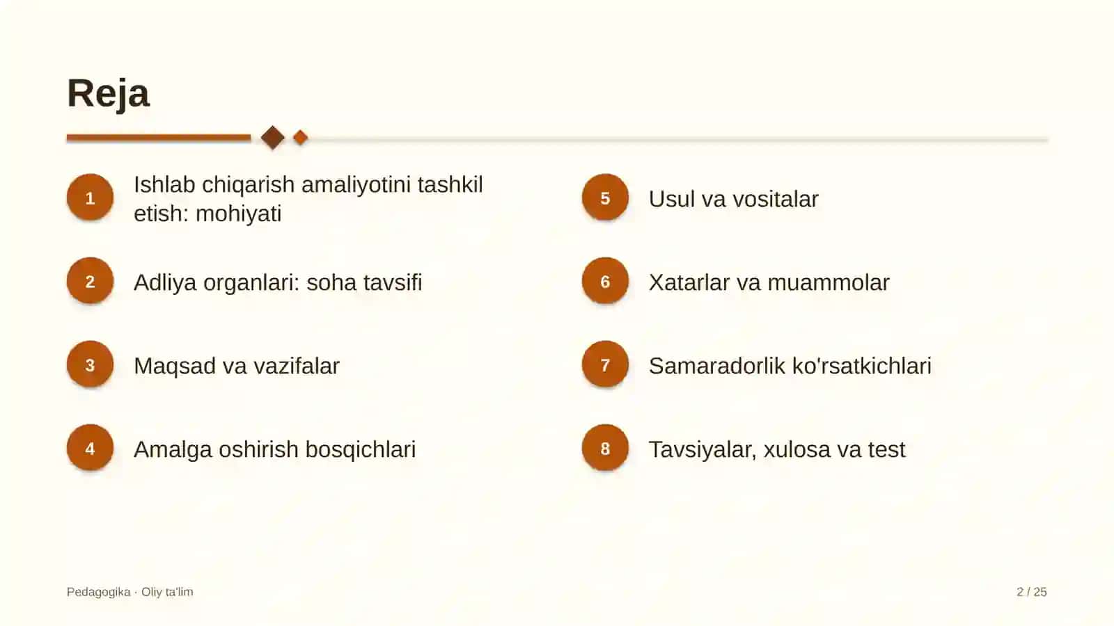 Adliya organlarida ishlab chiqarish amaliyotini tashkil etish 2