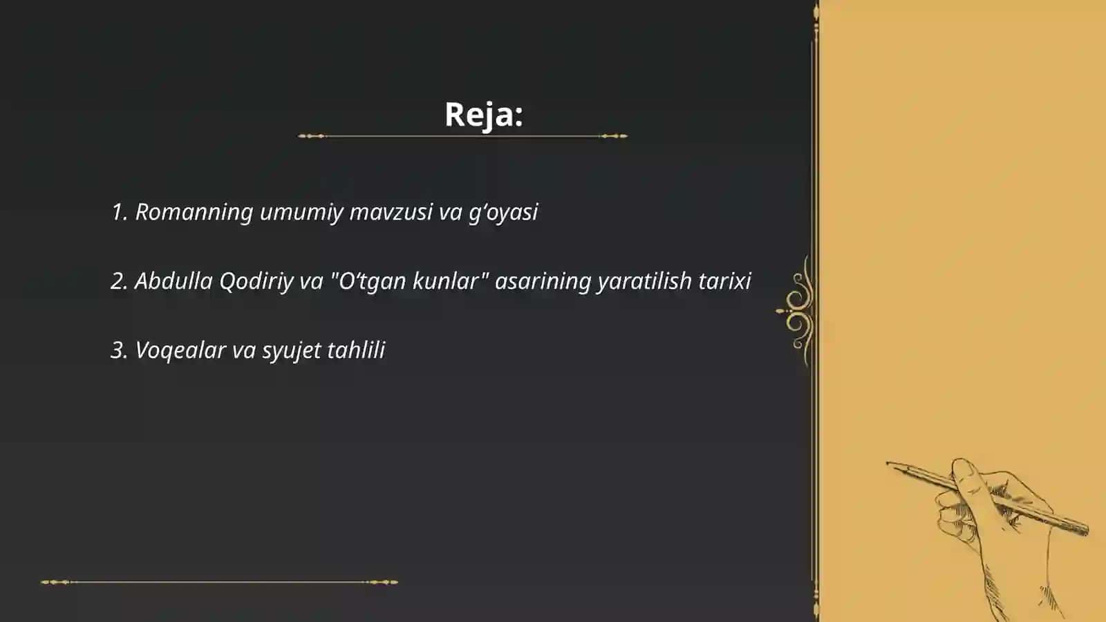 Romanning umumiy mavzusi va gʻoyasi 2