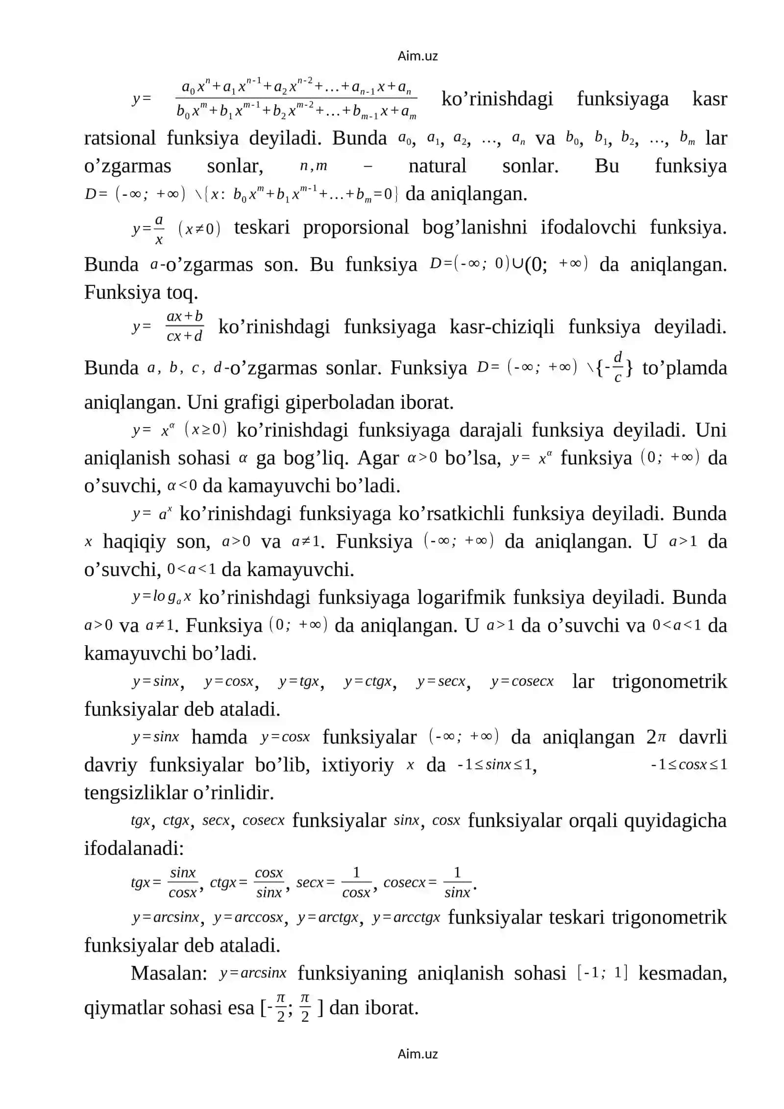 Element funksiyaning yuqori tartibli hosilasi 2