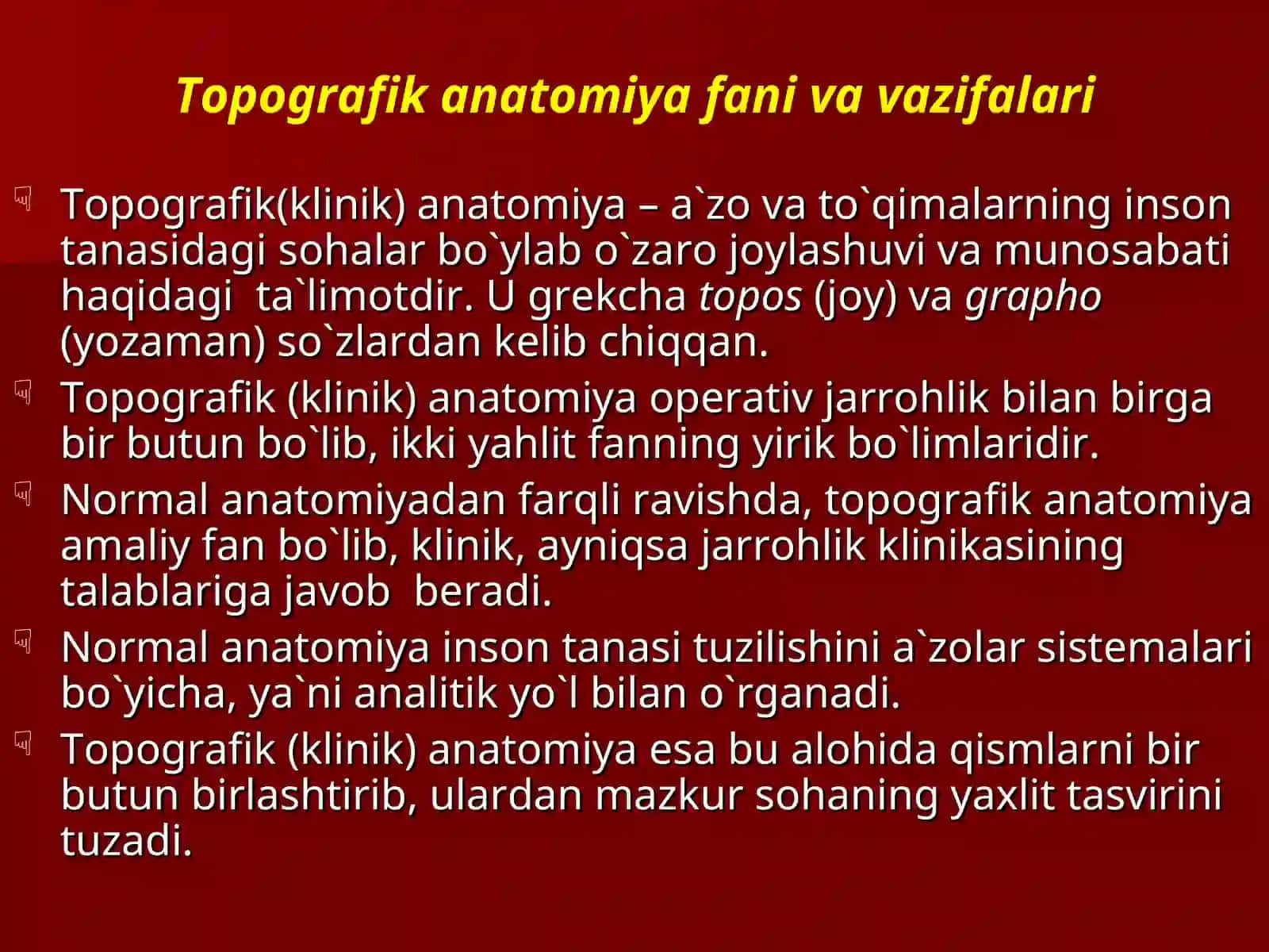 Klinikаnatomiya vaОperativjarrohlikfanivavazifalari 2