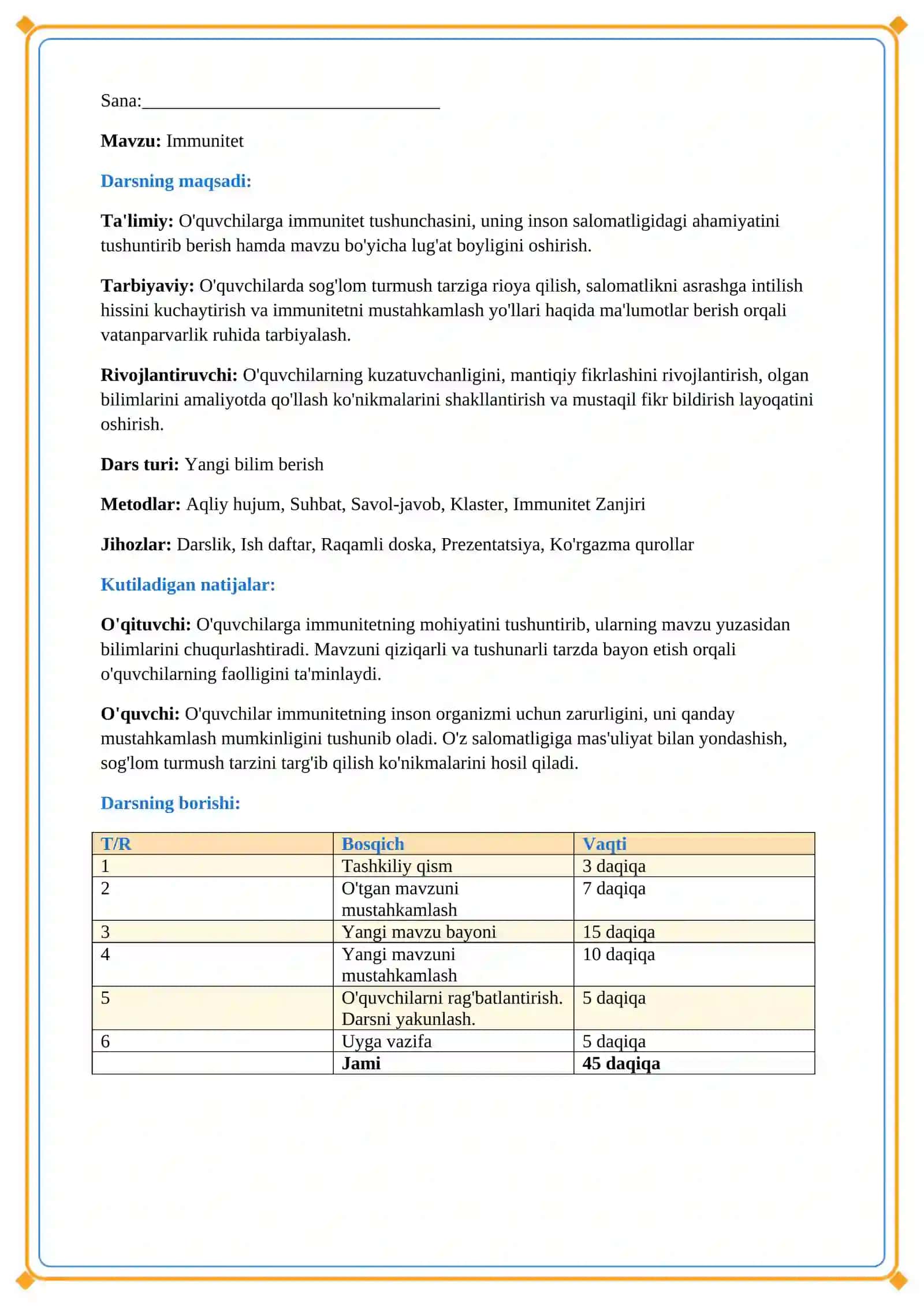 Lesson on Immunitet 2