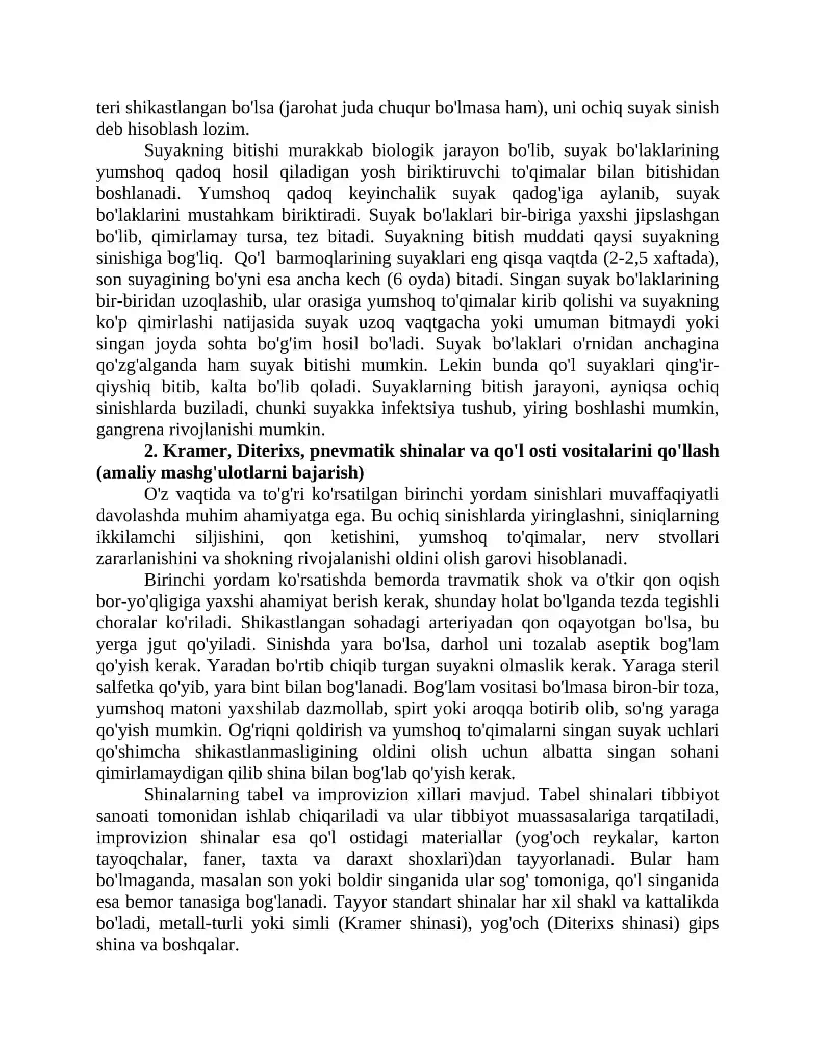 Suyak sinishi turlari va sabablari 2