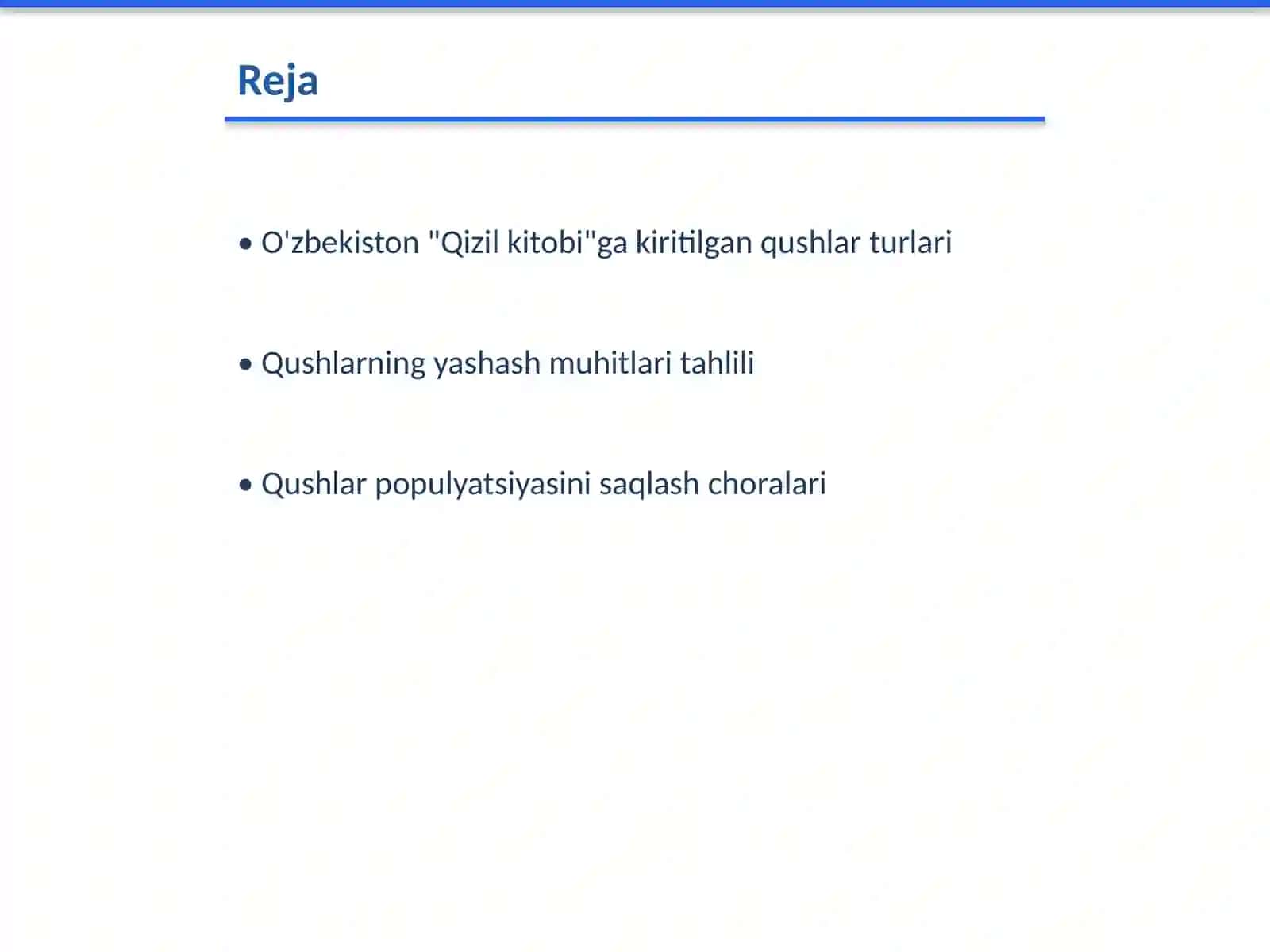 O'zbekiston "Qizil kitobi"ga kiritilgan qushlar va ularning yashash sharoitlari 2