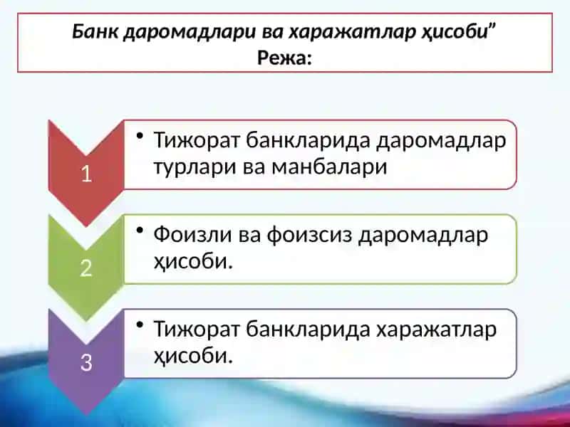Банкларда бухгалтерия ҳисоби 2