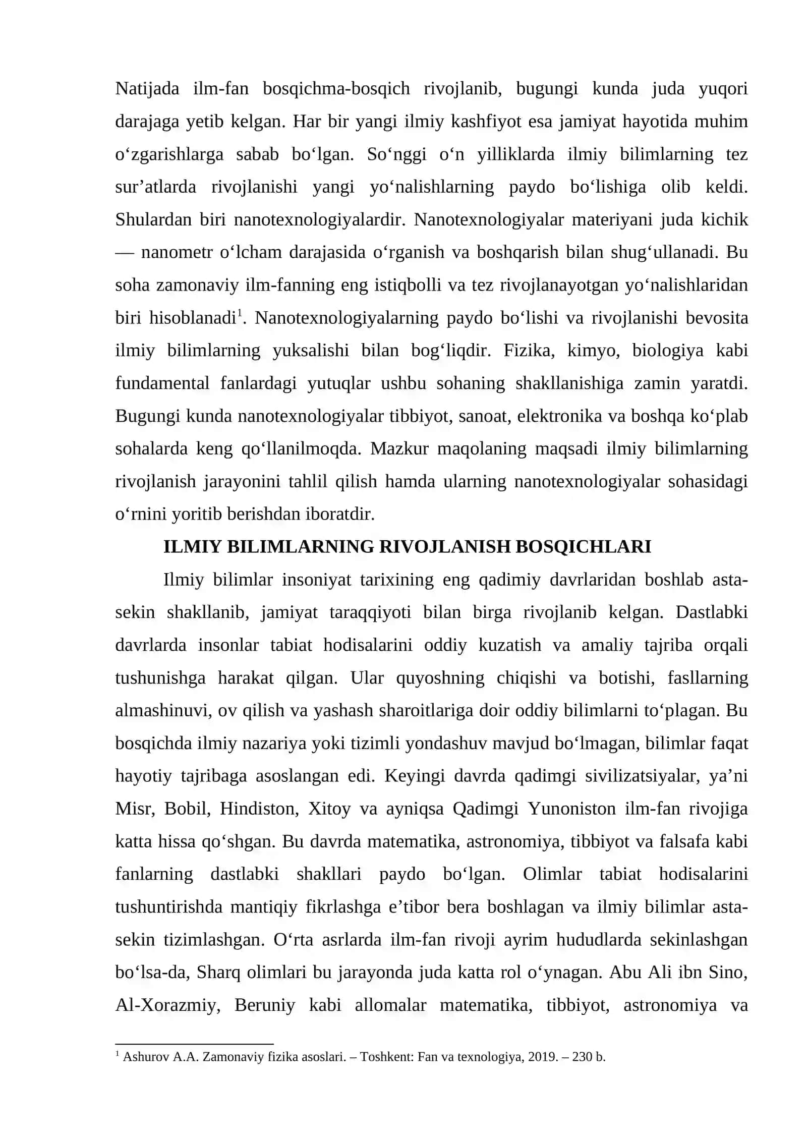 ILMIY BILIMLAR RIVOJI VA ULARNING NANOTEXNOLOGIYALARDAGI O‘RNI 2