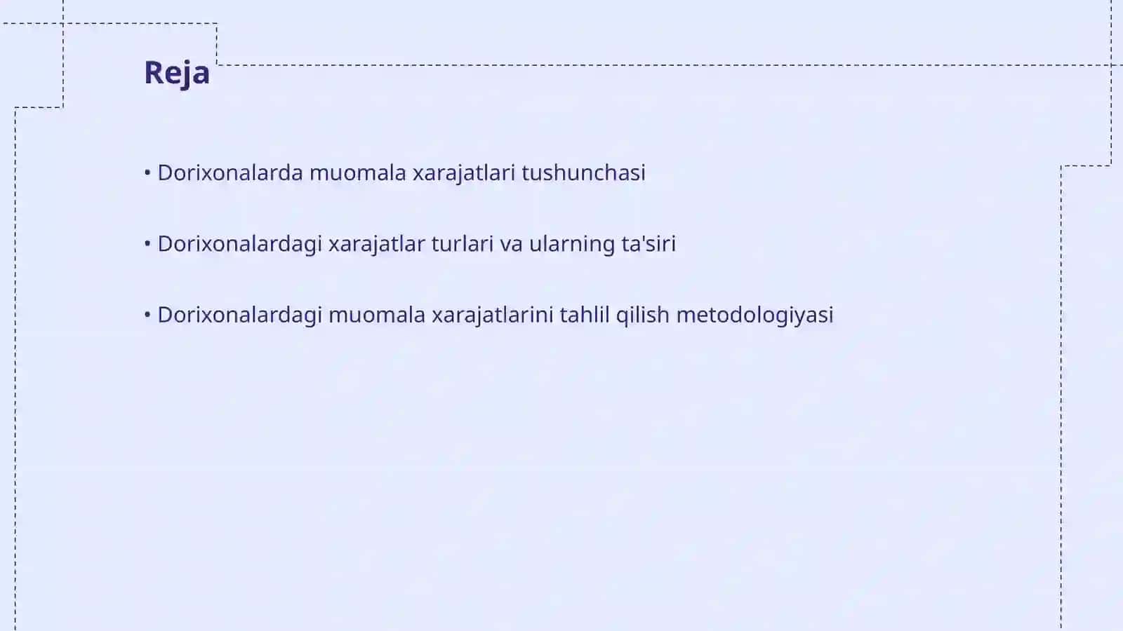 Dorixonal muomala xarajatlari 2