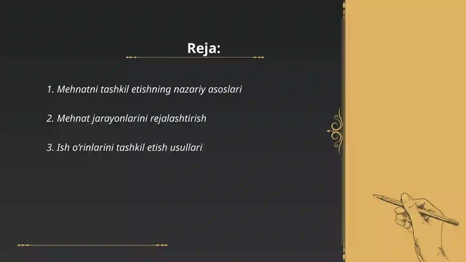 Mehnatni tashkil etish va rejalashtirish 2