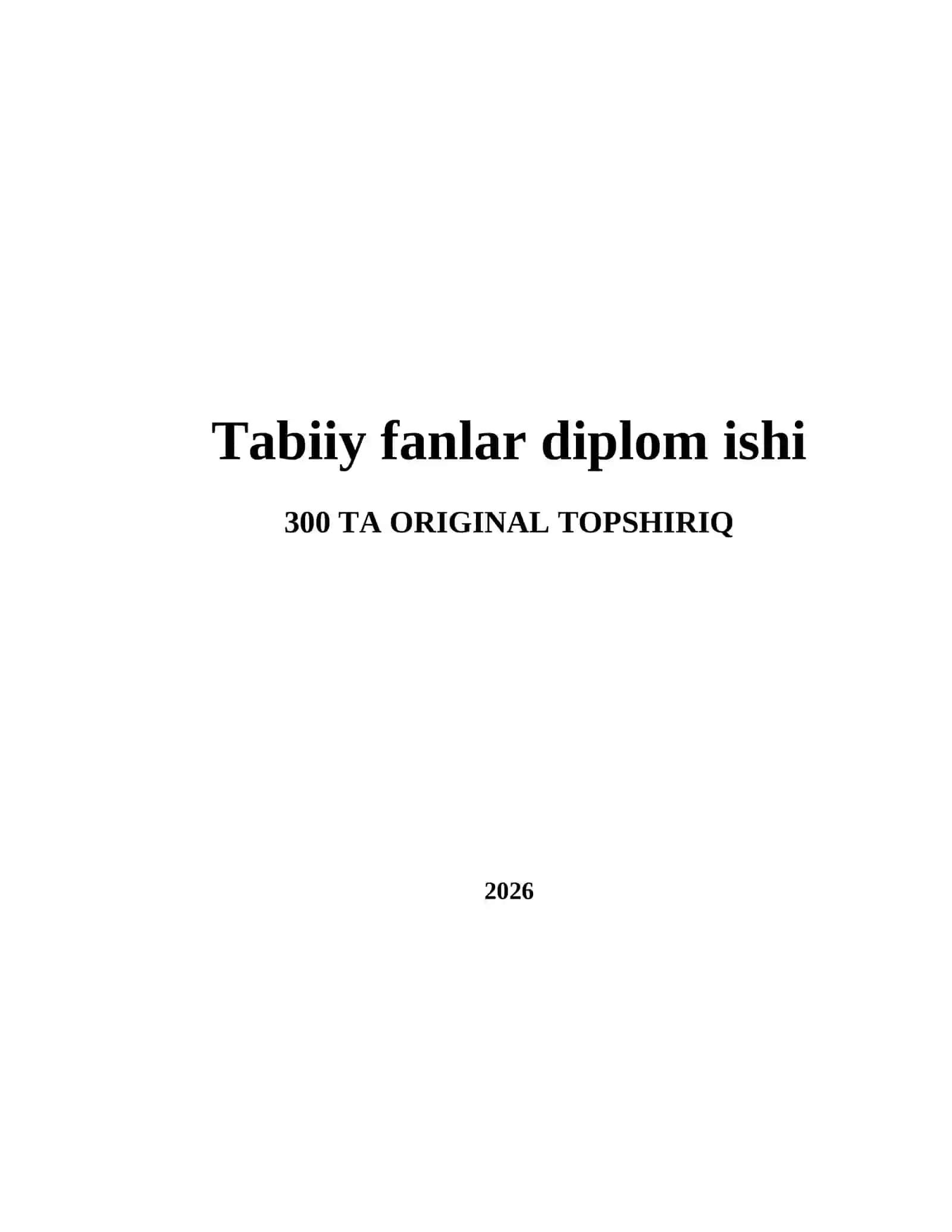 Tabiiy fanlar diplom ishi 2