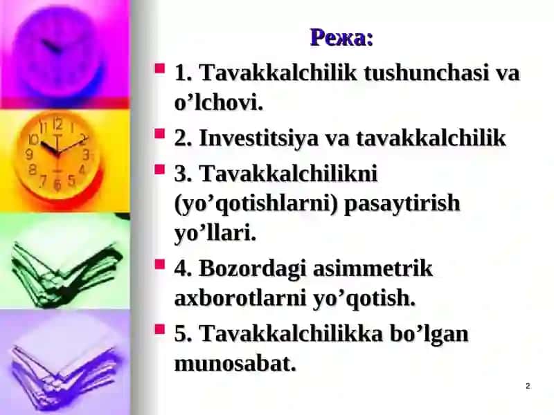 BOZOR VA TAVAKKALCHILIK 2