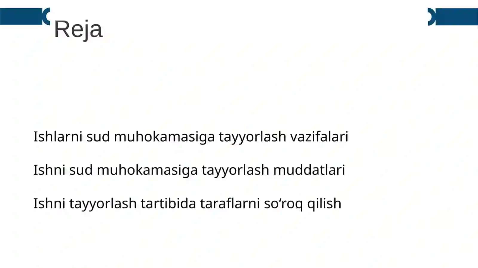 Fuqarolik ishlarini sud muhokamasiga tayyorlash 2