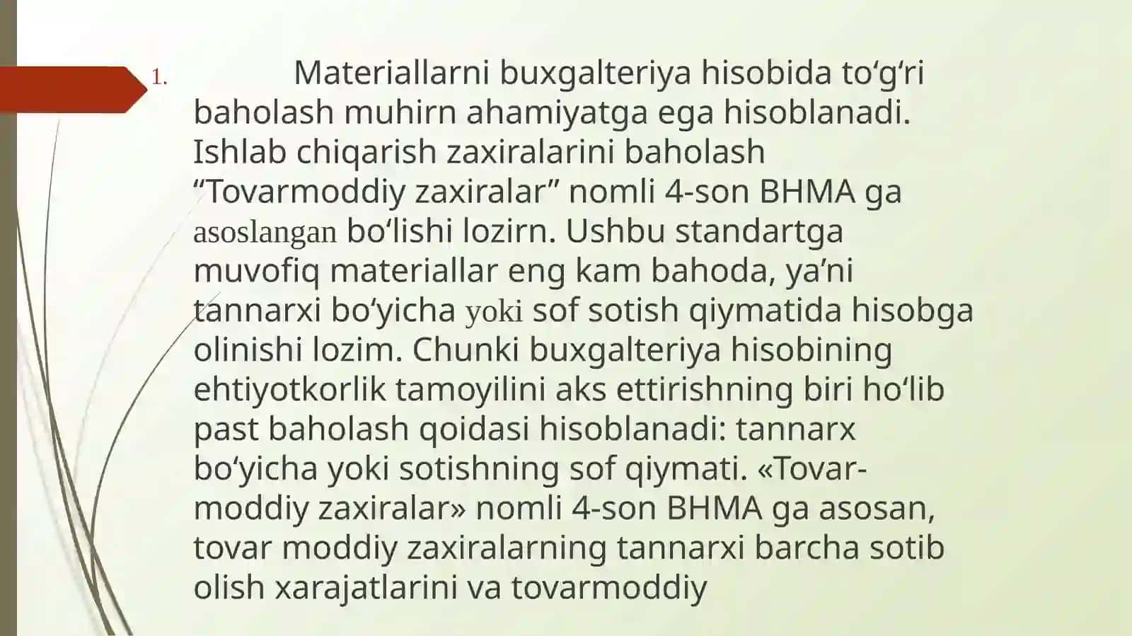 MATERIALLARNI HISOBGA OLISHNING UZLUKSIZ VA DAVRIY USULLARI 2
