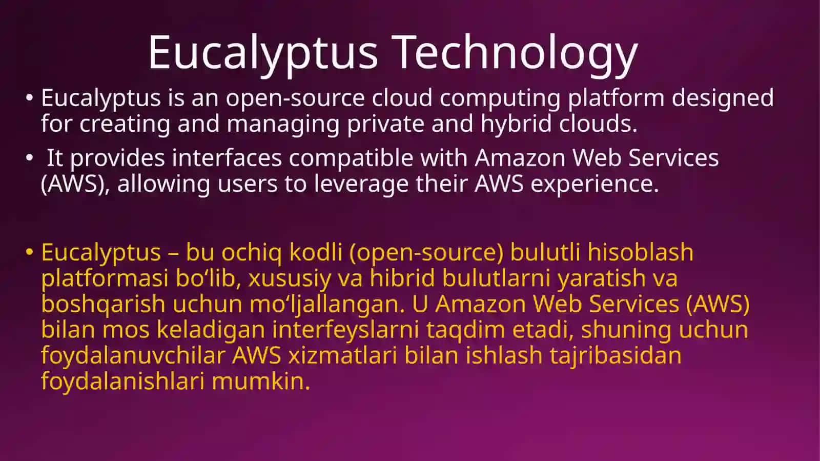 Eucalyptus Technology 2
