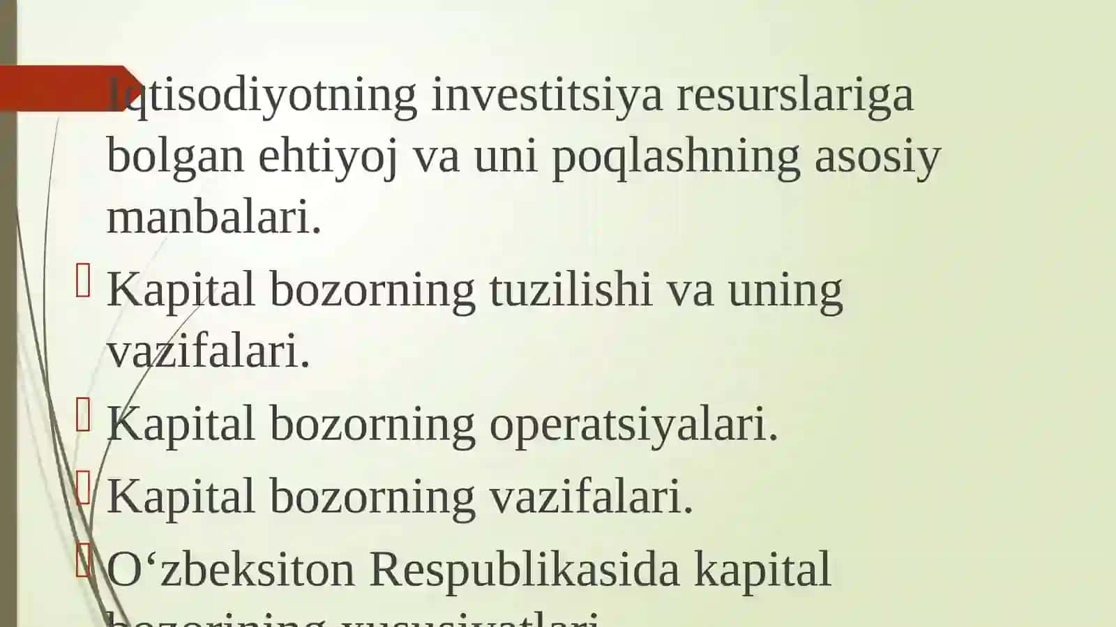 Kapital bozor va unitatshtilatish 2