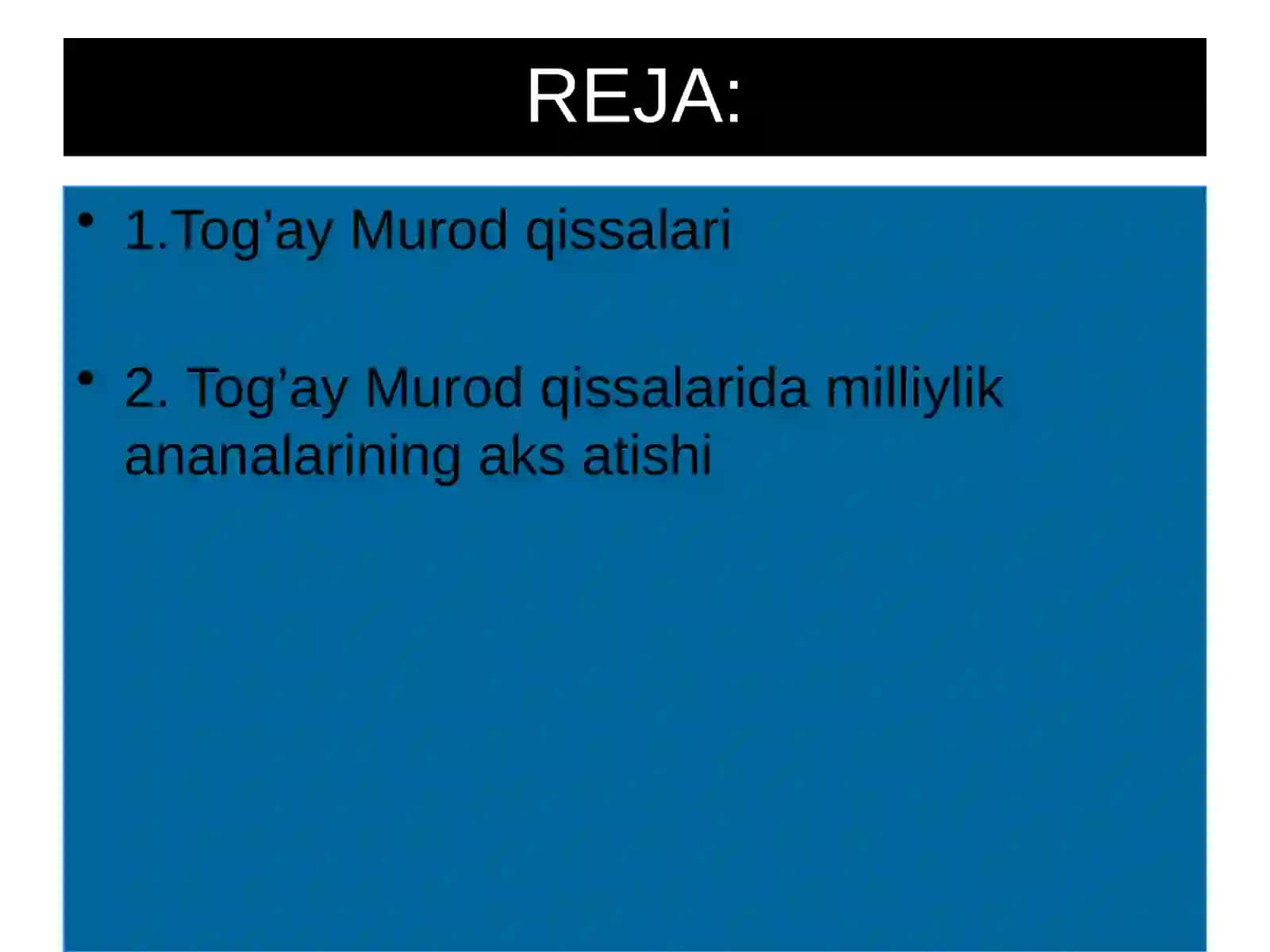 Tog’ay Murodqissalari 2