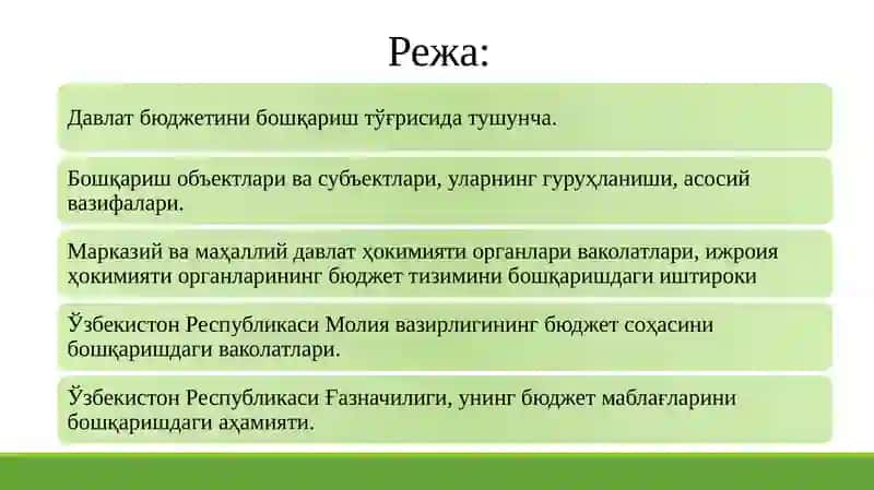 Давлат бюджетини бошқариш 2