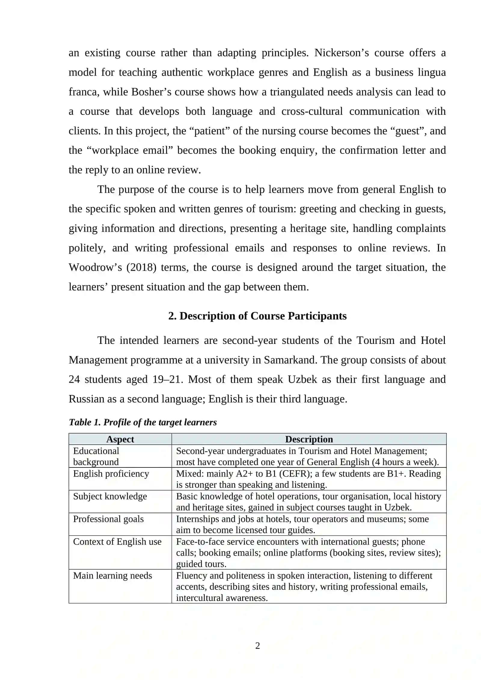 English for Tourism and Hospitality: “Welcome to the Silk Road” – Communicating with International Guests 2