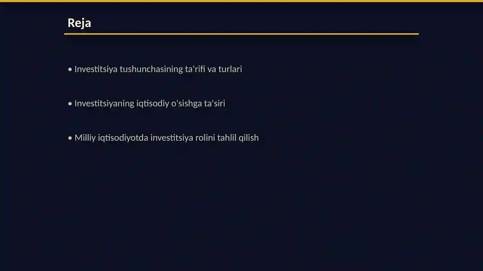 Investitsiya tushunchasini uning mohiyatini va milliy iqtisodiyotdagi ahamyatini òrganish 2