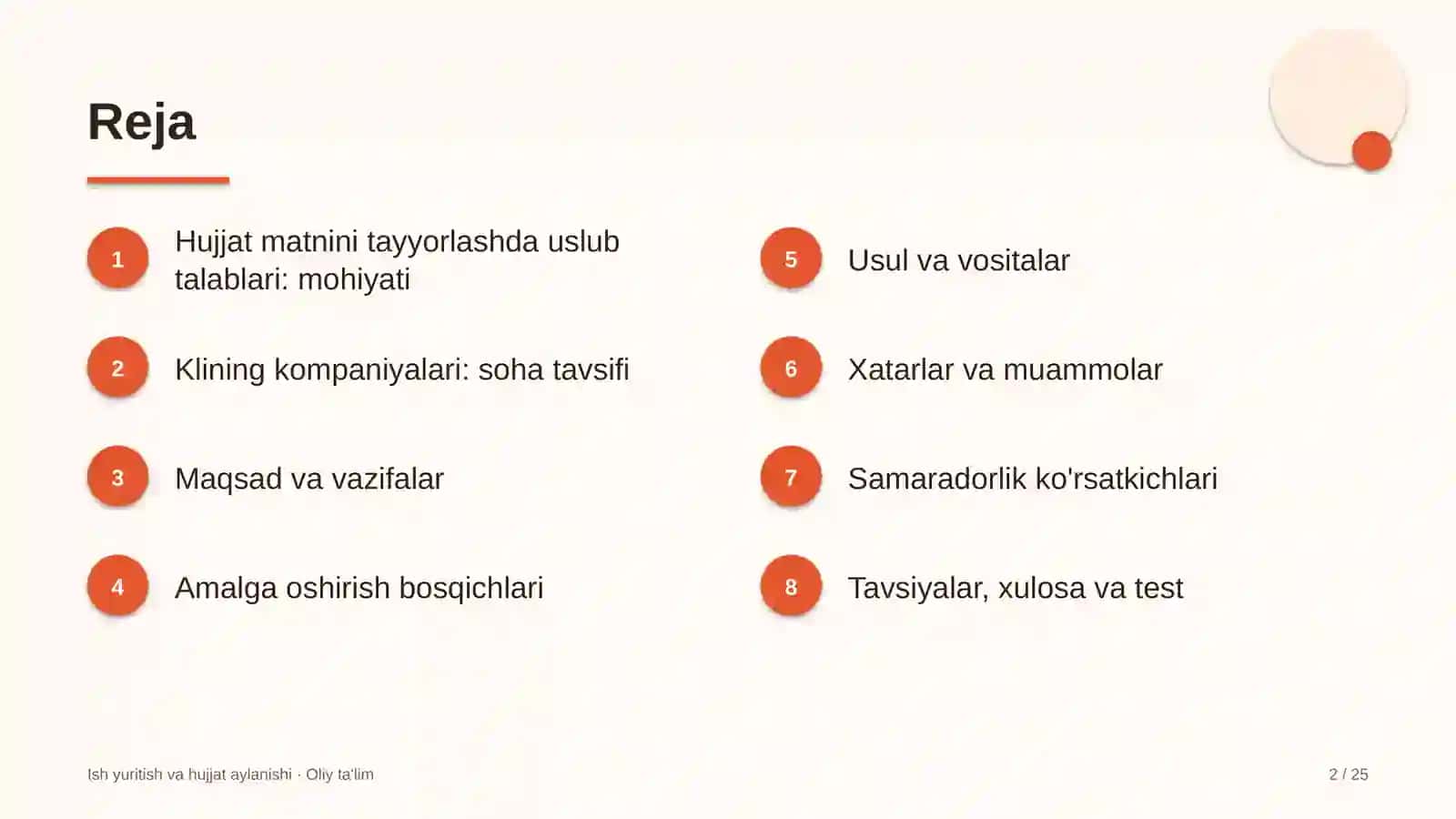 Klining kompaniyalarida hujjatlar matnini tayyorlashda uslub talablari 2
