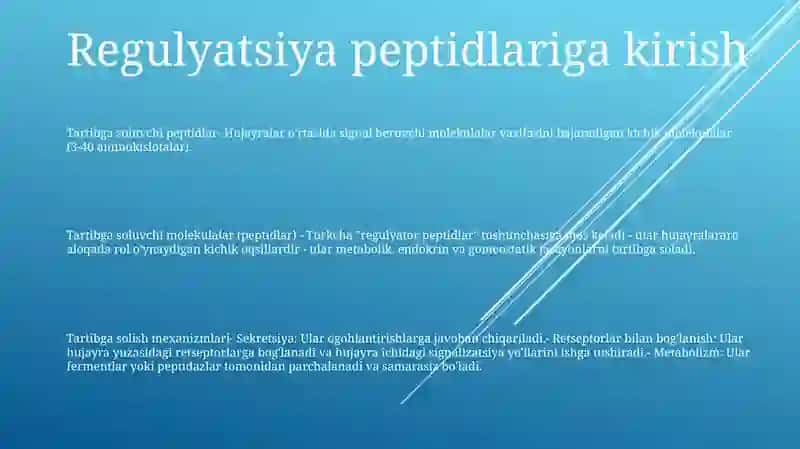Regulyator Molekulalar (Peptidlar) 2