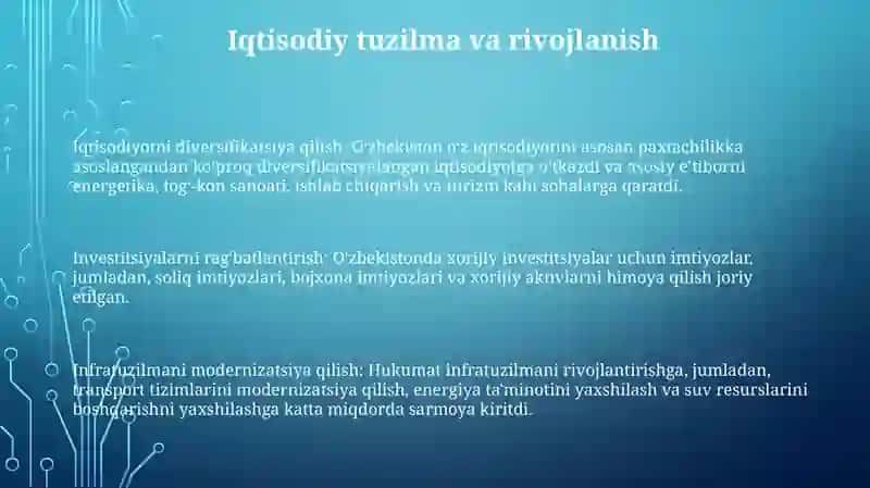 Iqtisodiyotni diversifikatsiya qilish 2