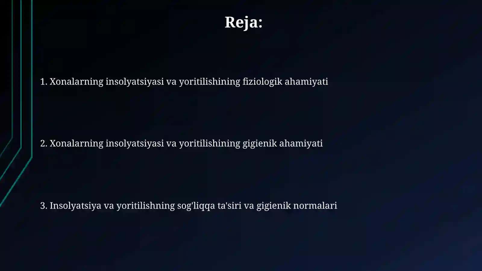 Xonalarning insolyatsiyasi va yoritilishining fiziologik ahamiyati 2