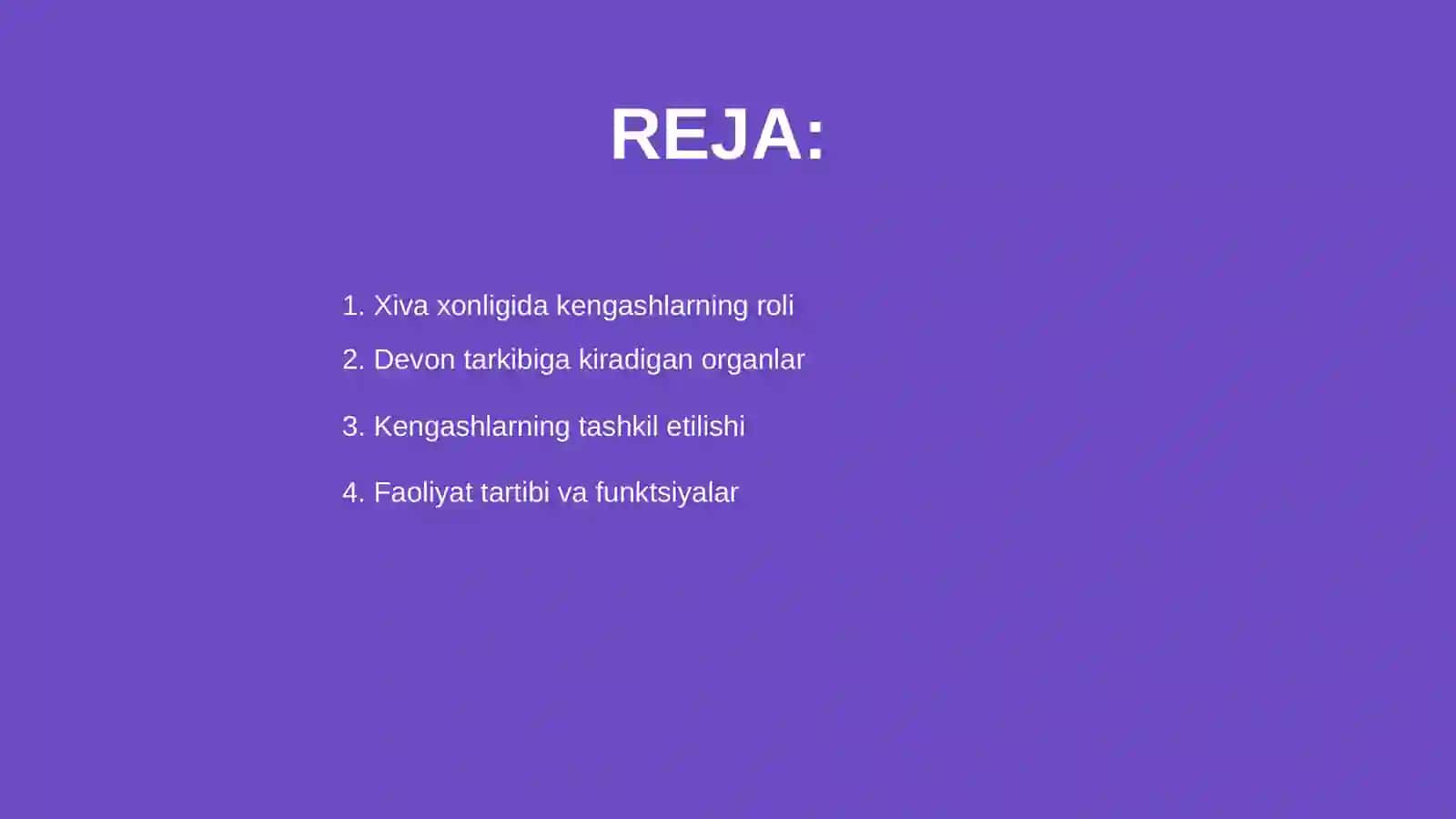 Xiva xonligida kengash Devon tarkibi va faoliyati 2