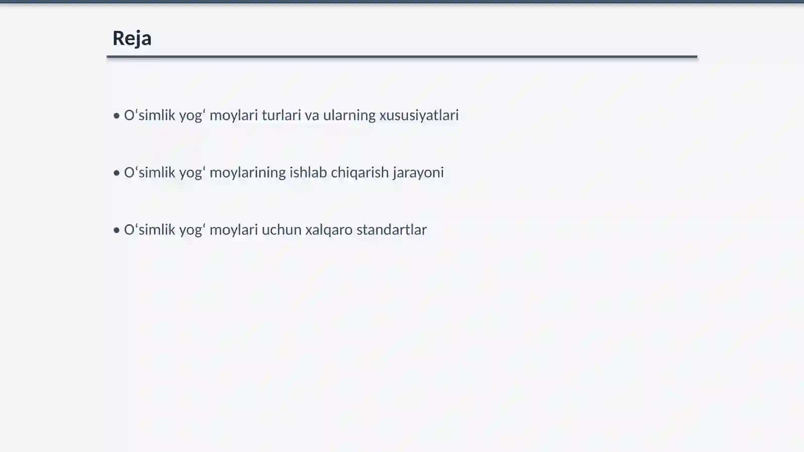 Oʻsimlik yogʻ moy mahsulotlariga tegishli standartlar 2