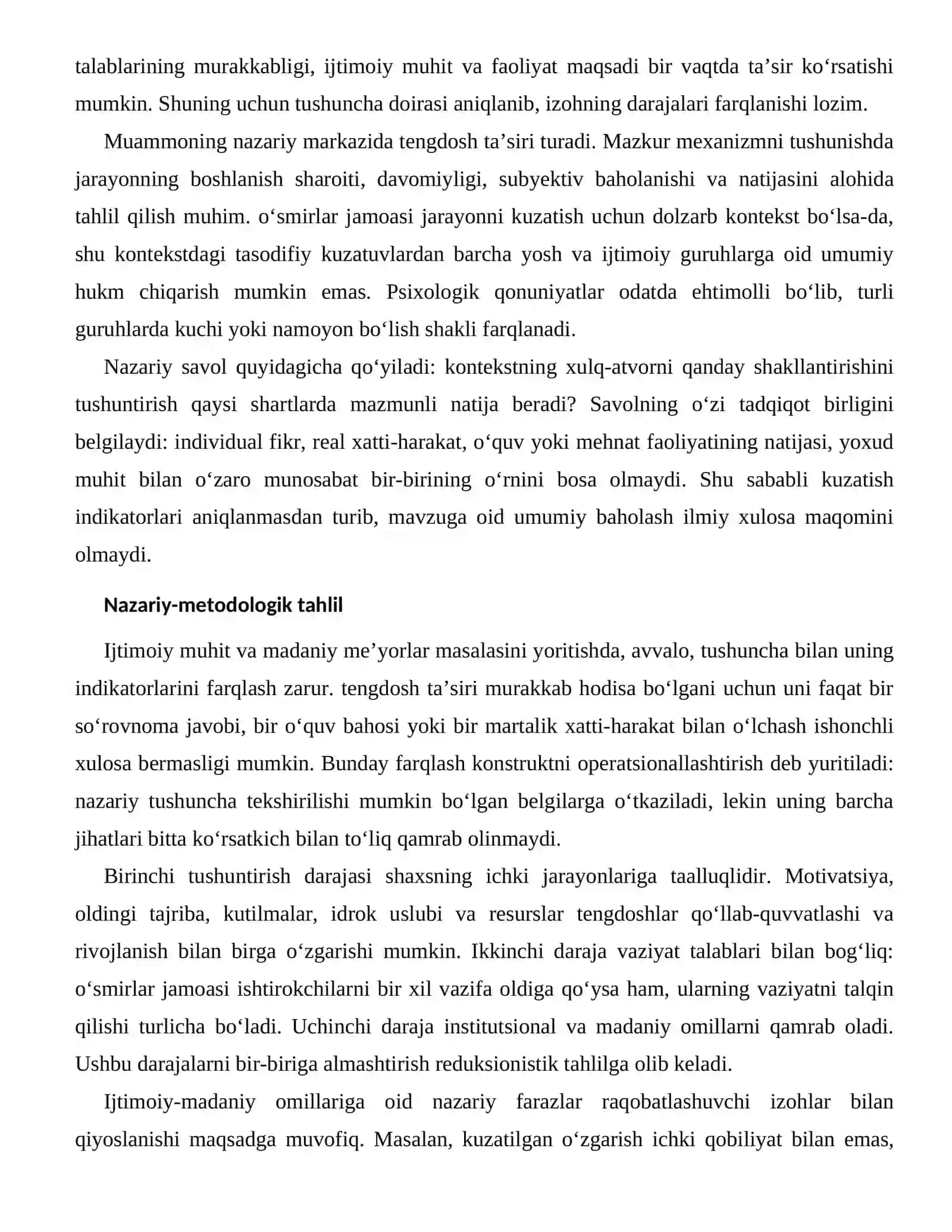 Tengdoshlar Qo‘llab-Quvvatlashi va Rivojlanishning Ijtimoiy-Madaniy Omillari 2