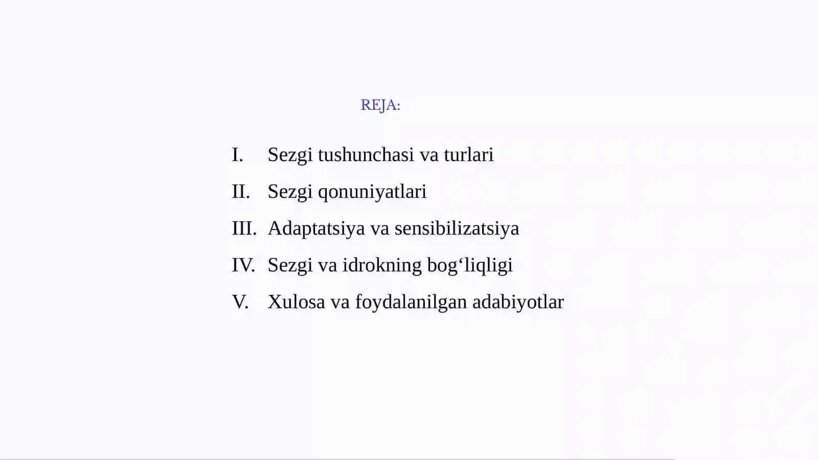 Sezgi qonuniyatlari bo‘yicha mulohazalar 2