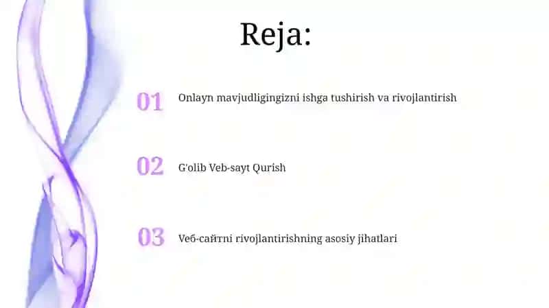 Veb-sayt rivojlantirish va ishga tushirish 2